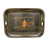 Antique Toll Folk Art Tray - 28 x 20.5