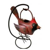 Metal Cardinal Watering Can w/ Stand - 11 x 12 x 5