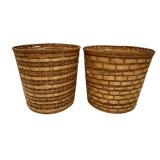 2 Woven Baskets w/ Liner - 12.25 x 14