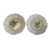 2 Italy Signed Bird Plates - 8.25" Round