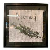 Framed Rosemary Herb Burlap Paper - 22 x 22 x 2
