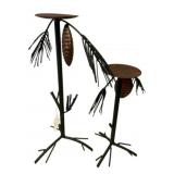 Decorative Metal Pinecone Candle Stick Holders