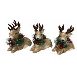 3 Decorative Sisal Deer - 6 x 7