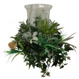 Handcrafted Faux Arrangement w/ Hurricane
