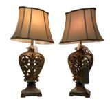 2 Tabletop Lamps - 34" Tall