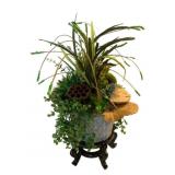 Handcrafted Artificial Garden in Vase w/ Stand