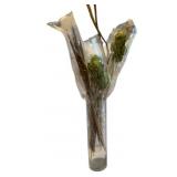 Glass Vase w/ Faux Greenery & Sticks - 44" Tall