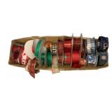 Box Lot of Assorted Christmas Ribbon