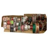 Box Lot of Assorted Holiday Ribbon