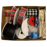 Box Lot of Assorted Ribbon to include cording