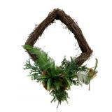 Asymmetrical Grapevine Wreath w/ Faux Greenery