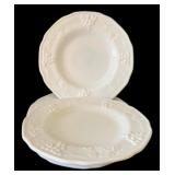 8 Milk Glass Plates - 6" Round