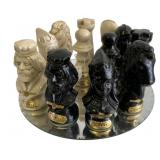 Assorted 2oz Chess Pieces on glass tray, 12pcs