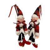 Collectible Holiday Posable Elf Dolls - 16" Tall