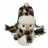 Plush Winter Camo Snowman Decor - 13 x 11