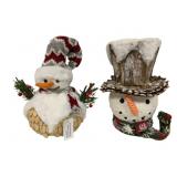 2 Snowman Figures - 6" Tall