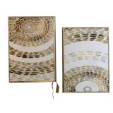 2 Gold/Silver Contemporary Art - 36 x 25.5