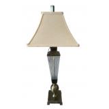 Crackled Glass Silver Lamp - 35" Tall