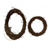 2 Grapevine Wreaths - 20.5 x 13.5