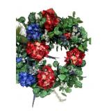 Handcrated Patriotic Floral Wreath - 26 x 28