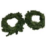 2 Artificial Pine Wreaths - 24"