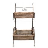 Metal/Wood Market Cart - 17 x 18 x 34