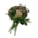 Oval Tobacco Basket w/ Faux Greenery
