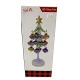 Handcrafted Glass LED Tree w/ 12 Ornaments in