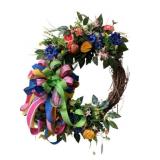 Decorative Floral Spring Wreath - 30 x 24