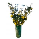 Faux Lemon Sprays in Glass Vase