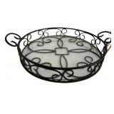Deco Metal Tray w/ glass insert