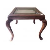 Side Table w/ glass insert - 21 x 26 x 26