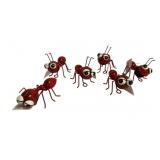 6 Red Metal Ants - 3.5 x 3.75