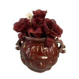 Deco Red Vase w/ Flowers - 12.5 x 10