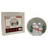 Cozy Snowman Glass LED Globe - 6" Round