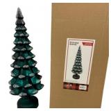 Forest Green Glass LED Tree - 5 x 5 x 14.5