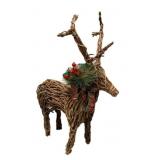 Woven Grapevine & Twig Decorated Reindeer