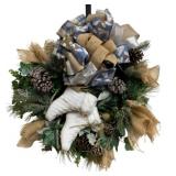 Handcrafted Lighted Winter Wreath - 26 x 26