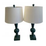 Pair of  Blue Lamps - 31" Tall