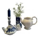 Assorted Blue & White Items & More