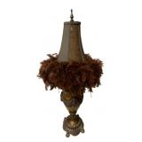 Feather Lampshade & Lamp - 35"