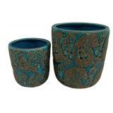 2 Three Hands Planters - 6.75 x 6, 5 x 4.5