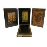 2 Three Hands Decorative Book Wood Storage Boxes
