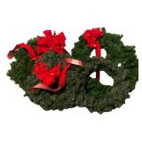 4 Faux Wreaths some w/ bows - largest is 24" round