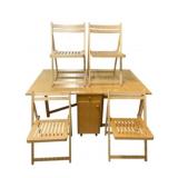 Drop-Side Table w/ 4 Folding Chairs