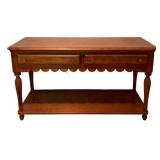 Vintage Solid Cherry Wood Console Table