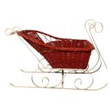 Wicker Sleigh Decoration - 25 x 40 x 16