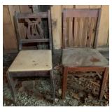 2 Primitive Chairs - 33.5 x 17 x 19
