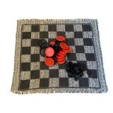 Cloth Board Checkers Set