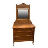 Antique Dresser w/ Mirror - 75 x 38 x 19